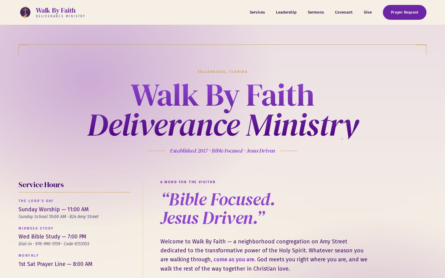 Screenshot of walkbyfaithdeliverance.com